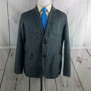 Goodfellow & Co Size L Kenwood Cotton 2 Button Gray Hopsack Blazer Sport…